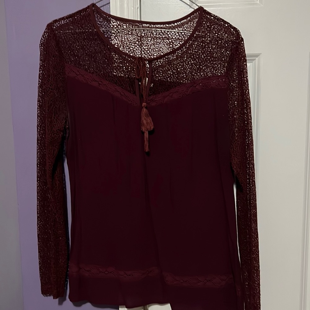 Burgundy top